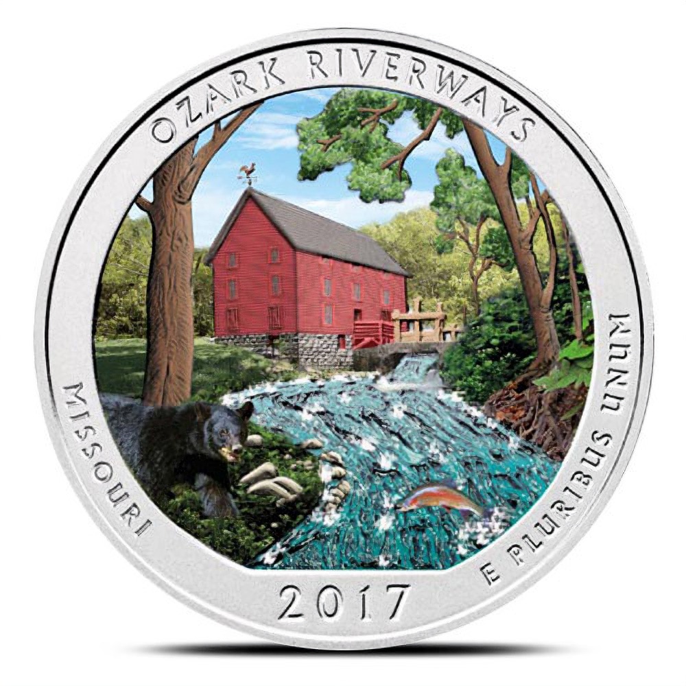 2017 5 oz Colorized ATB Ozark National Scenic Riverways Silver Coin (BU)