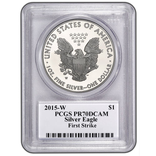 2015-W 1 oz American Silver Eagle Coin PCGS PR70 DCAM (FS, Ed Moy Label)