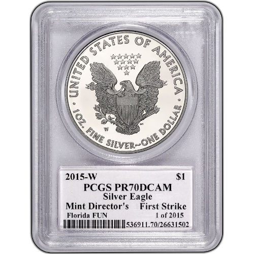 2015-W 1 oz American Silver Eagle Coin PCGS PR70 DCAM (FS, Ed Moy Fun Show)