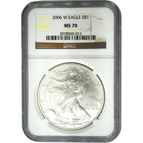 2006-W 1 oz Burnished American Silver Eagle Coin NGC MS70