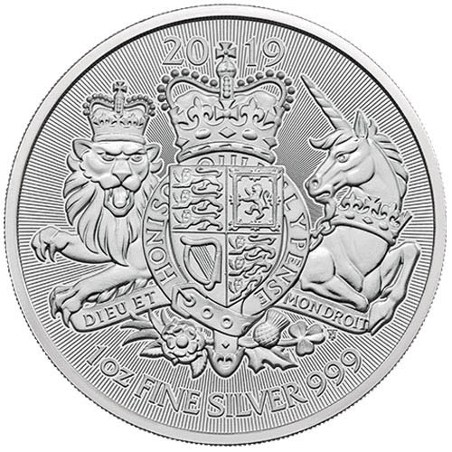 2019 1 oz British Silver Royal Arms Coin (BU)