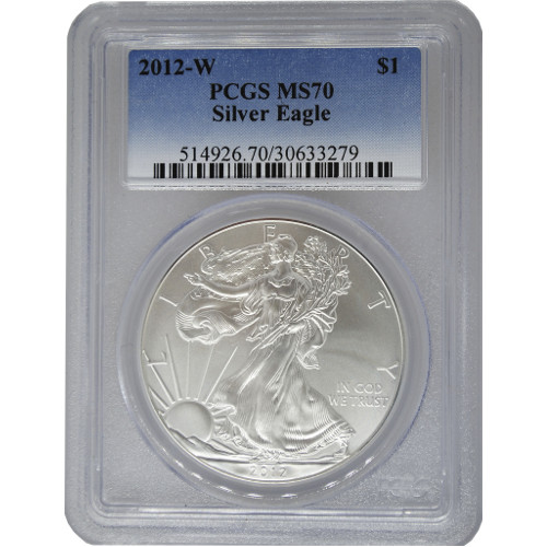 2012-W 1 oz Burnished American Silver Eagle Coin PCGS MS70