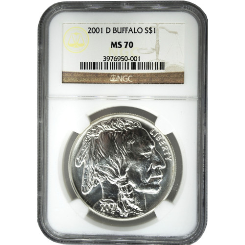 2001-D Buffalo Silver Dollar Coin NGC MS70