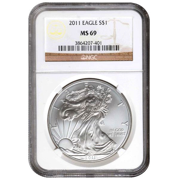 2011 1 oz American Silver Eagle Coin NGC MS69