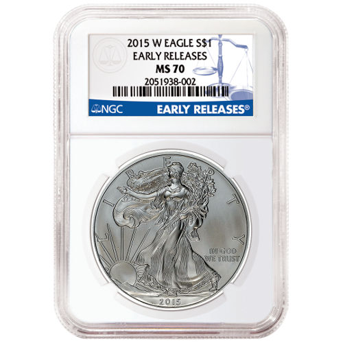 2015-W 1 oz Burnished American Silver Eagle Coin NGC MS70 ER