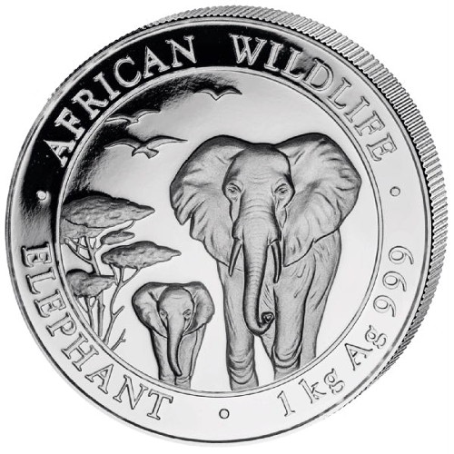 2015 1 Kilo Somalia Silver Elephant Coin (BU)
