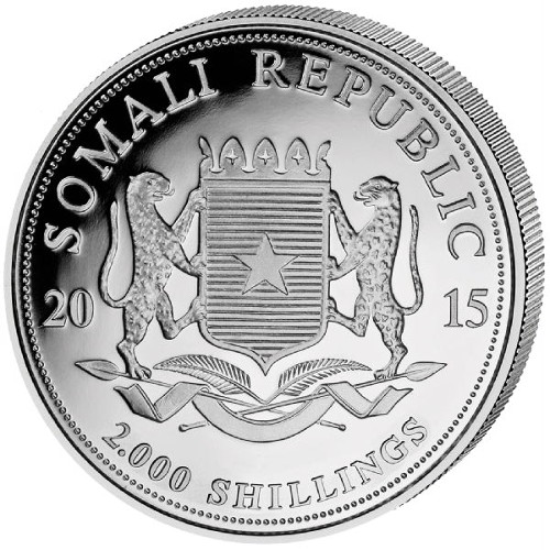 2015 1 Kilo Somalia Silver Elephant Coin (BU)