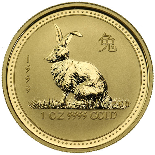 1999 1 oz Australian Gold Lunar Rabbit Coin
