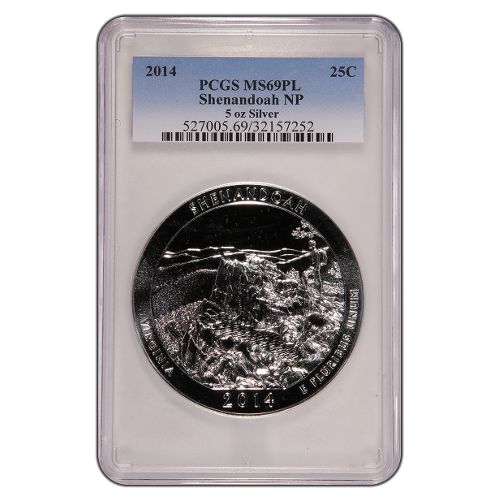 2014 5 oz ATB Shenandoah Silver Coin PCGS MS69 PL