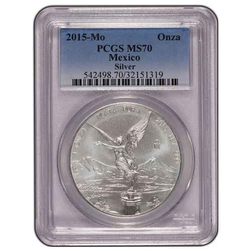2015 1 oz Mexican Silver Libertad Coin PCGS MS70
