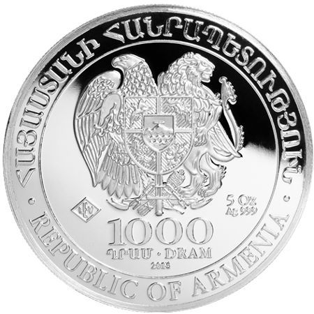 2015 5 oz Armenian Silver Noah's Ark Coin (BU)