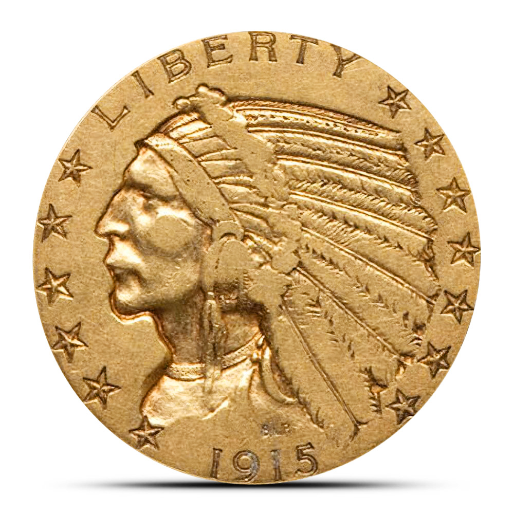 Pre-33 $5 Indian Gold Half Eagle Coin (VF)