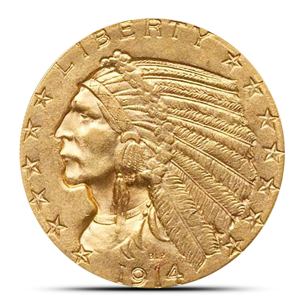 Pre-33 $5 Indian Gold Half Eagle Coin (BU)