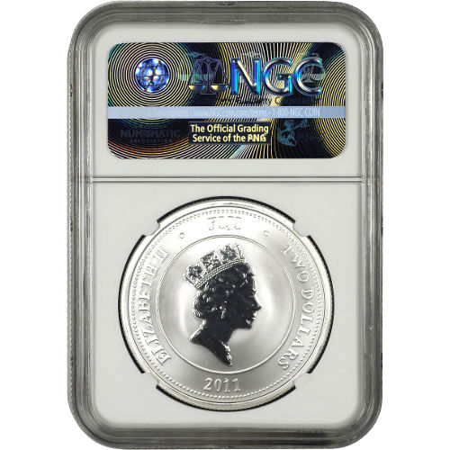 2011 1 oz New Zealand Silver $2 Fiji Taku Coin NGC MS69