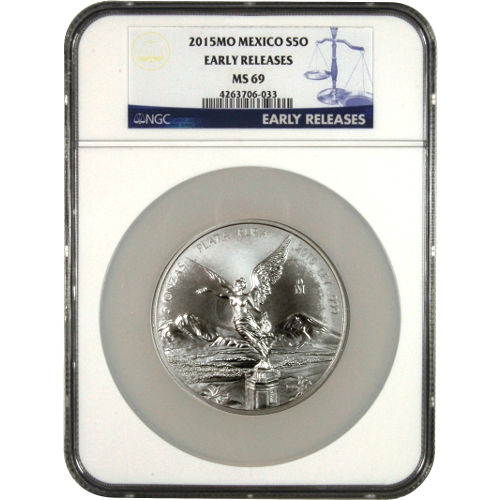2015 5 oz Mexican Silver Libertad Coin NGC MS69 ER