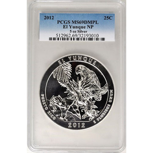 2012 5 oz ATB El Yunque Silver Coin PCGS MS69 DMPL
