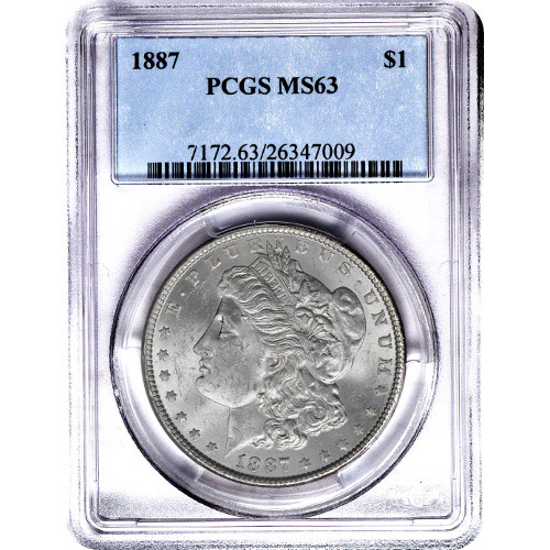 Morgan Silver Dollar Coin PCGS MS63 (1878-1904)