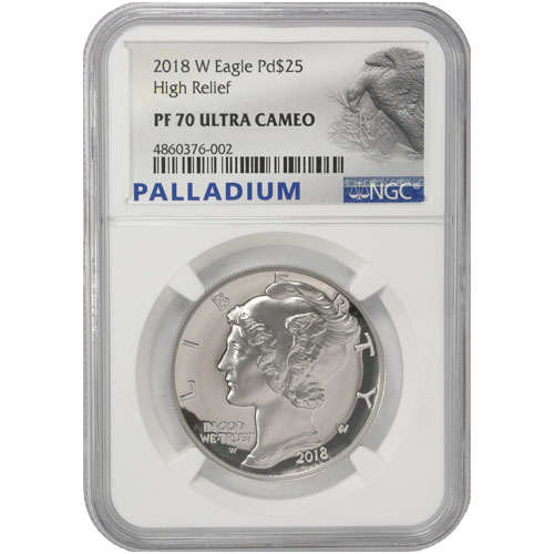 2018-W 1 oz Proof American Palladium Eagle Coin NGC PF70