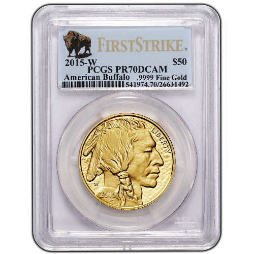2015-W 1 oz Proof American Gold Buffalo Coin PCGS PR70 DCAM FS