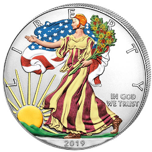 2019 1 oz Colorized American Silver Eagle Coin (BU)