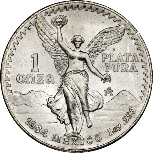 1984 1 oz Mexican Silver Libertad Coin