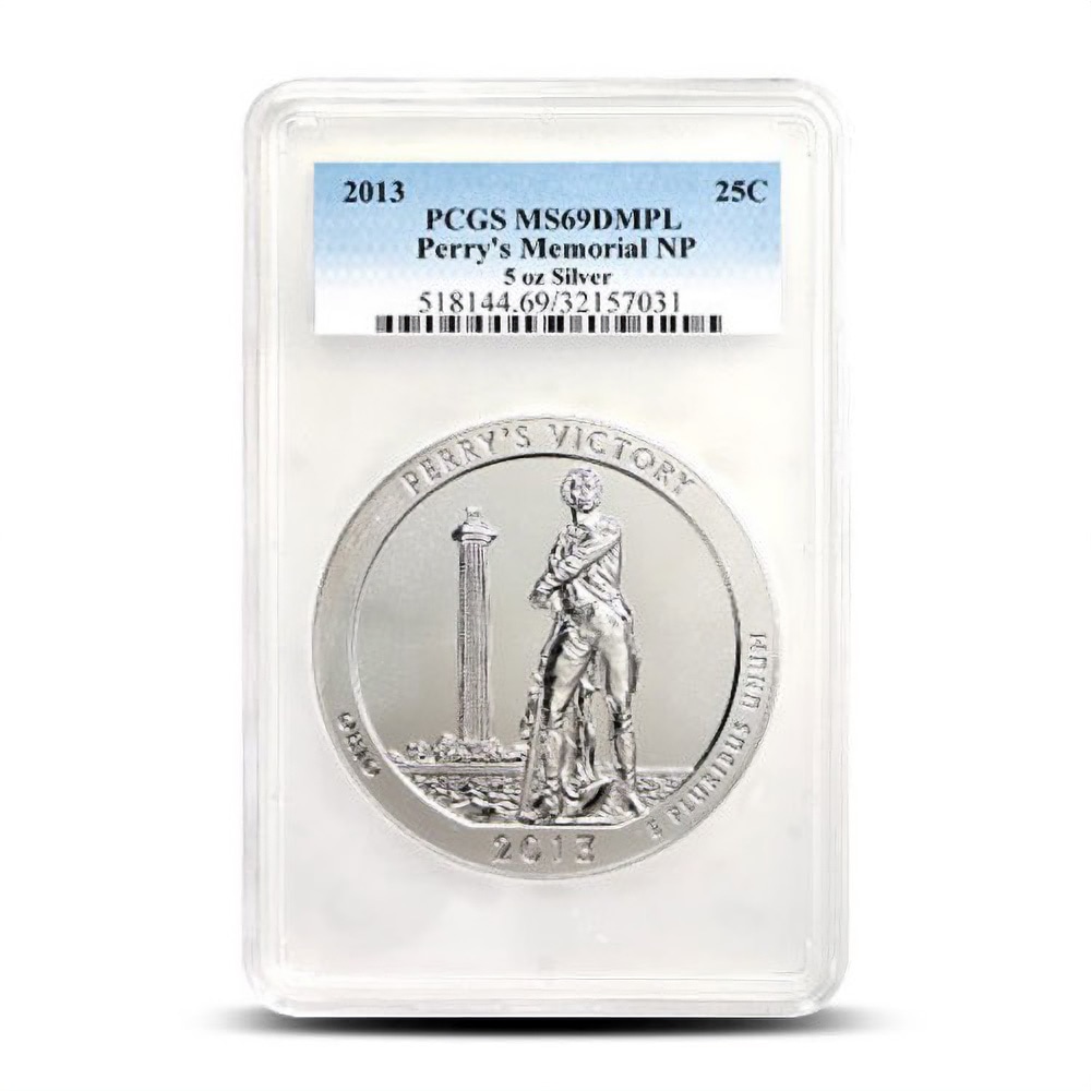 2013 5 oz ATB Perry's Victory Silver Coin PCGS MS69 DMPL