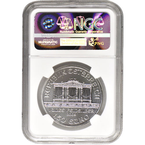 2009 1 oz Austrian Silver Philharmonic Coin NGC MS69