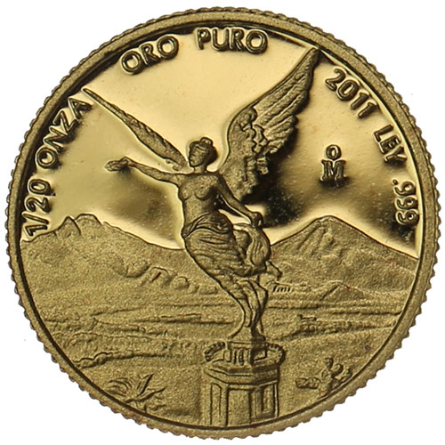 2011 1/20 oz Proof Mexican Gold Libertad Coin (In Capsule)