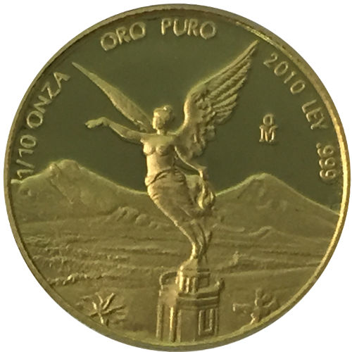 2010 1/10 oz Proof Mexican Gold Libertad Coin (In Capsule)