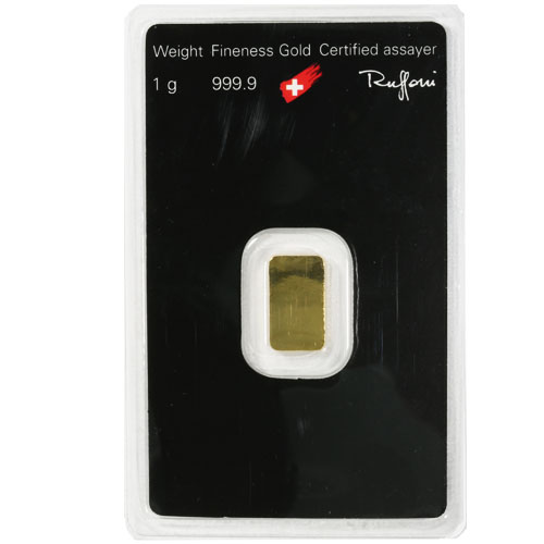 1 Gram Argor Heraeus Gold Bar (New w/ Assay)