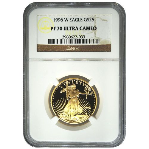 1996-W 1/2 oz Proof American Gold Eagle Coin NGC PF70 UCAM