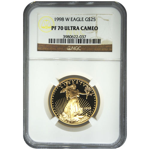 1998-W 1/2 oz Proof American Gold Eagle Coin NGC PF70 UCAM