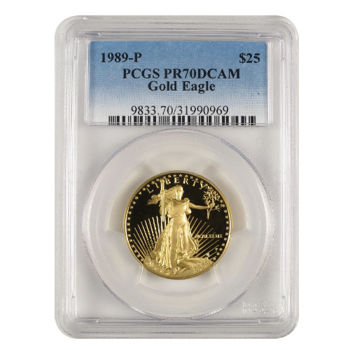 1989-P 1/2 oz Proof American Gold Eagle Coin PCGS PR70 DCAM