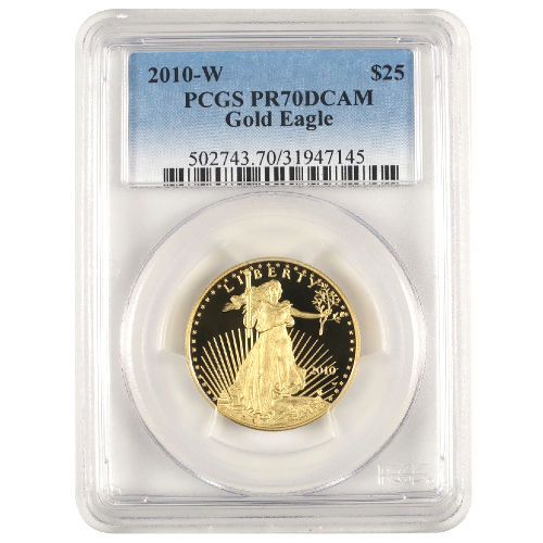 2010-W 1/2 oz Proof American Gold Eagle Coin PCGS PR70 DCAM