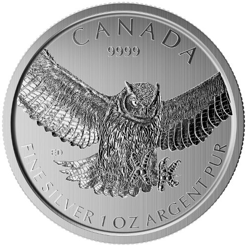 2015 1 oz Canadian Silver Great Horned Owl Coin