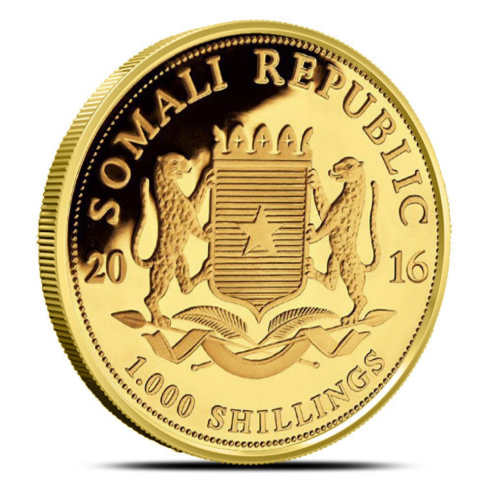 2016 1 oz Somalia Gold Elephant Coin (BU)
