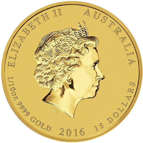 2016 1/10 oz Australian Gold Lunar Monkey Coin