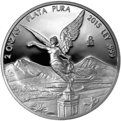 2015 2 oz Proof Mexican Silver Libertad Coin (In Capsule)