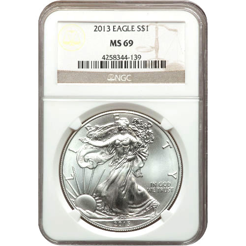 2013 1 oz American Silver Eagle Coin NGC MS69