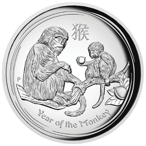 2016 1 oz Proof Australian Silver Lunar Monkey Coin (High Relief)
