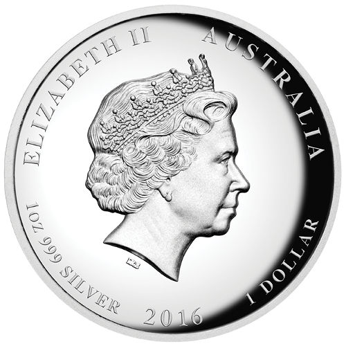 2016 1 oz Proof Australian Silver Lunar Monkey Coin (High Relief)