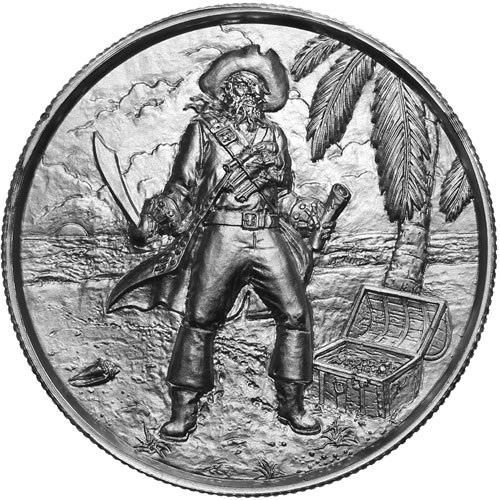 2 oz Elemetal The Captain Ultra High Relief Silver Round (Privateer Series #3, New)