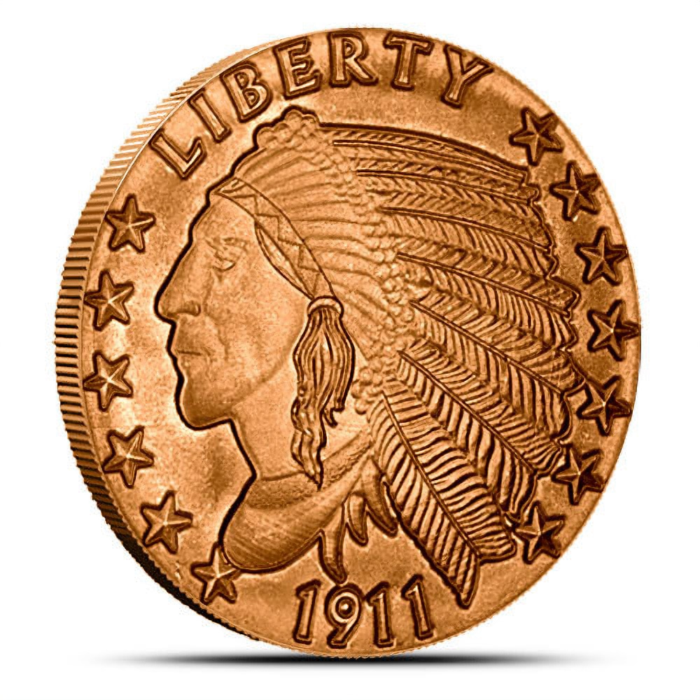 1 oz Incuse Indian Copper Round (New)