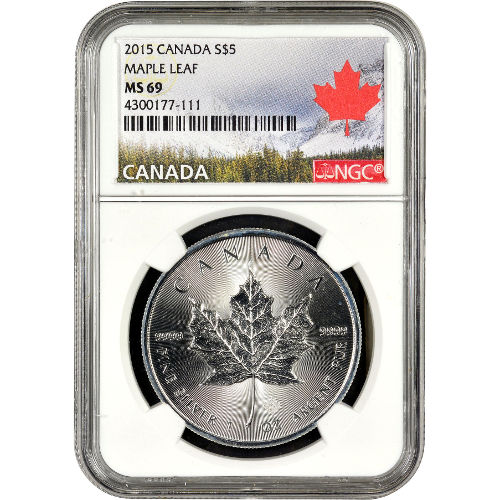 2015 1 oz Canadian Silver Maple Leaf Coin NGC MS69