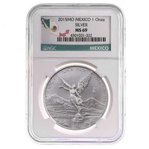 2015 1 oz Mexican Silver Libertad Coin NGC MS69