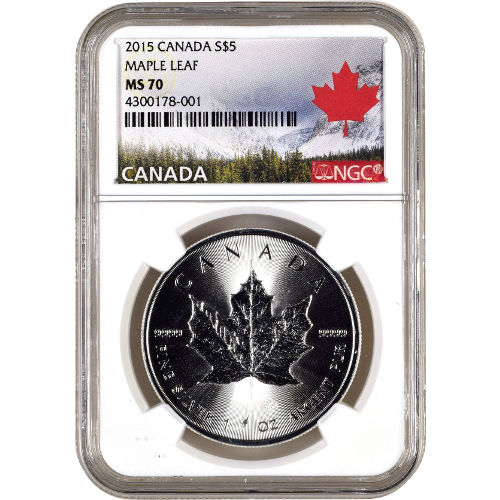 2015 1 oz Canadian Silver Maple Leaf Coin NGC MS70