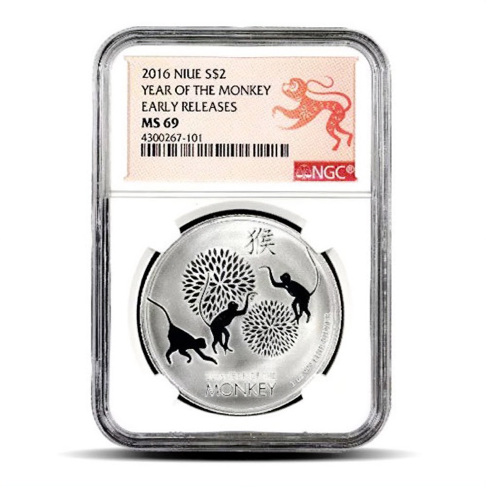 2016 1 oz New Zealand Lunar Monkey Silver Coin NGC MS69 ER