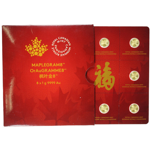 2016 8 Gram Canadian Gold MapleGram (8x1g, BU w/ Assay)
