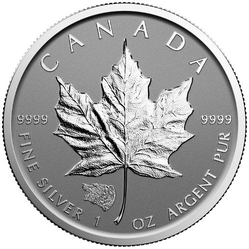 2016 1 oz Grizzly Bear Privy Canadian Silver Maple Leaf Reverse Proof Coin