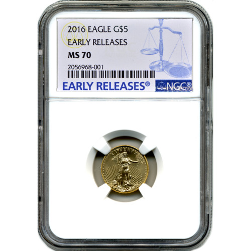 2016 1/10 oz American Gold Eagle Coin NGC MS70 ER